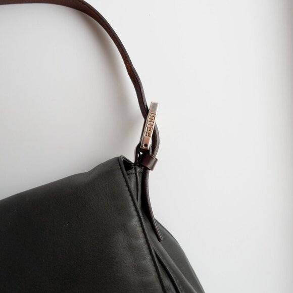 Authentic Preowned Fendi Black/Brown Leather Mamma Baguette Shoulder Bag - Picture 10 of 16